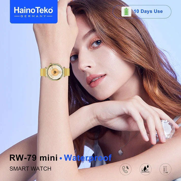 HainoTeko RW-79 Mini – Montre Connectée Femme avec Écran AMOLED et  3 Bracelets