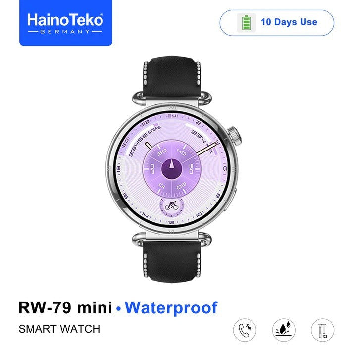 HainoTeko RW-79 Mini – Montre Connectée Femme avec Écran AMOLED et  3 Bracelets