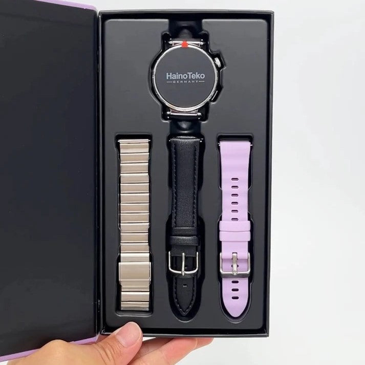 HainoTeko RW-79 Mini – Montre Connectée Femme avec Écran AMOLED et  3 Bracelets