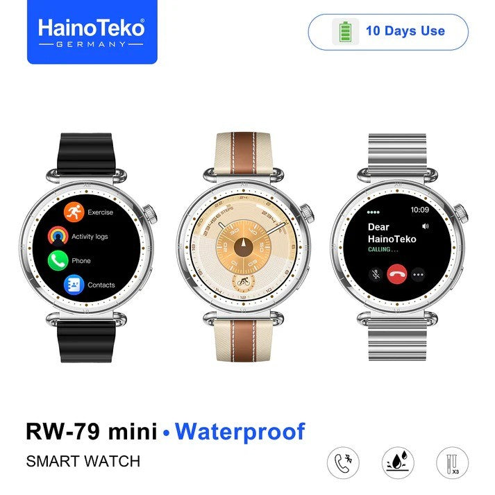 HainoTeko RW-79 Mini – Montre Connectée Femme avec Écran AMOLED et  3 Bracelets