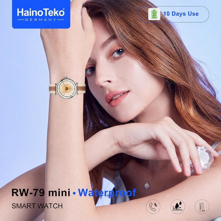 HainoTeko RW-79 Mini – Montre Connectée Femme avec Écran AMOLED et  3 Bracelets