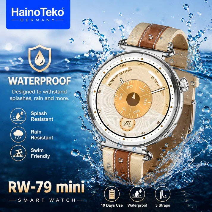 HainoTeko RW-79 Mini – Montre Connectée Femme avec Écran AMOLED et  3 Bracelets
