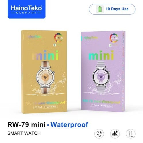 HainoTeko RW-79 Mini – Montre Connectée Femme avec Écran AMOLED et  3 Bracelets