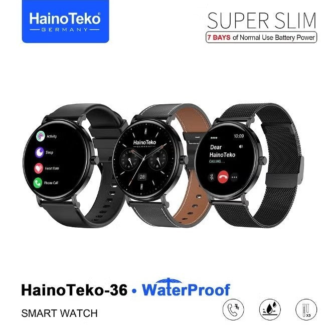 HainoTeko-36 Super Slim – Montre Connectée AMOLED avec 7j d'Autonomie