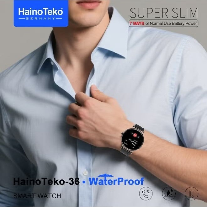 HainoTeko-36 Super Slim – Montre Connectée AMOLED avec 7j d'Autonomie