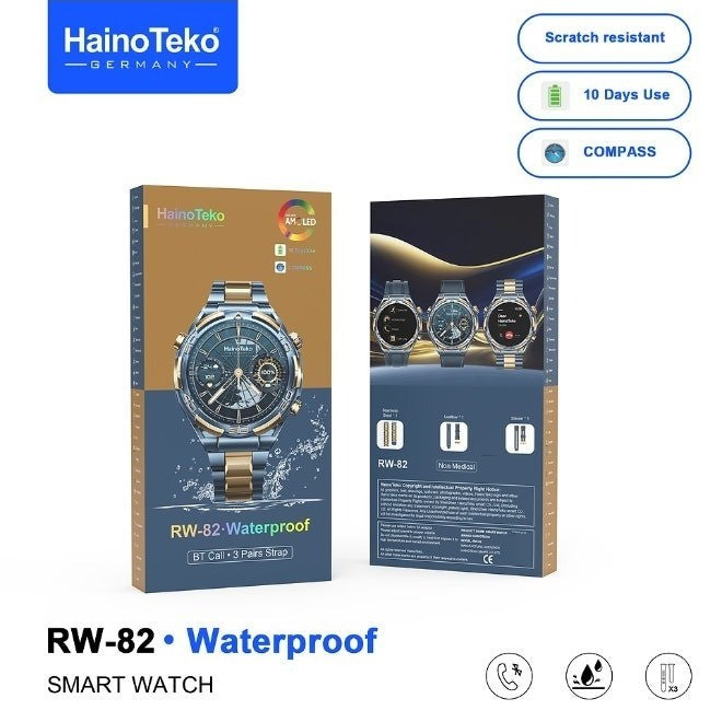 HainoTeko RW-82 – Montre Connectée AMOLED avec Boussole & 10j d’Autonomie