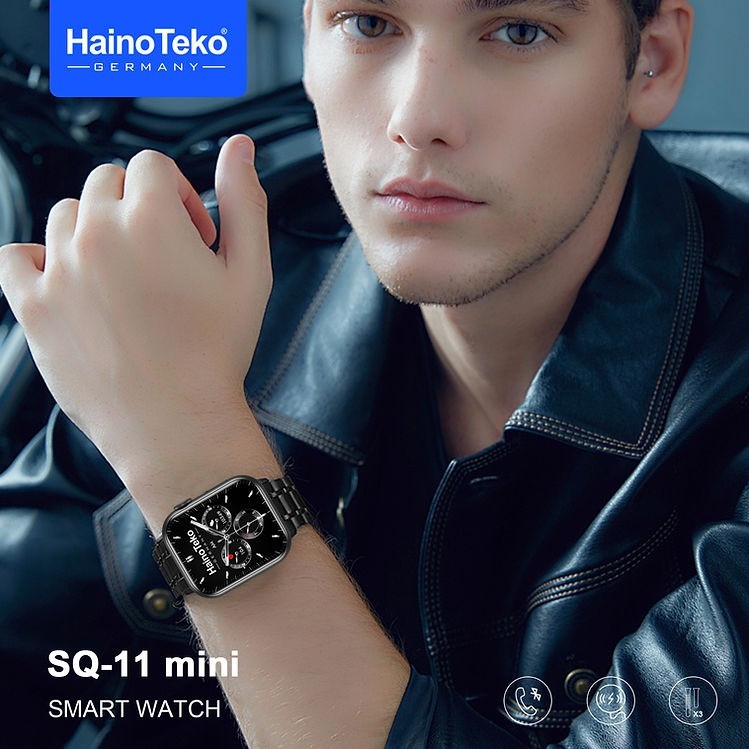 HainoTeko SQ11 Mini – Smartwatch AMOLED avec Appels Bluetooth & 3 Bracelets