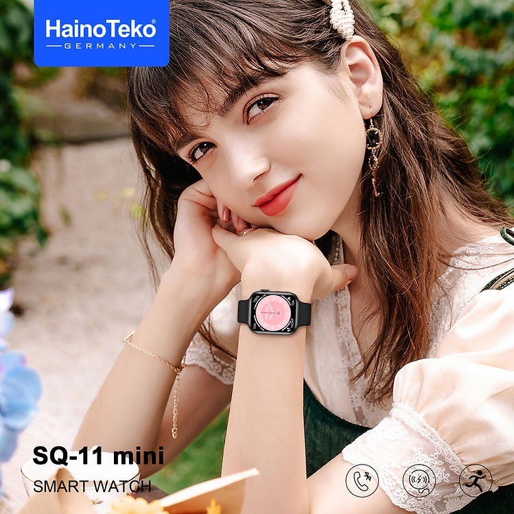 HainoTeko SQ11 Mini – Smartwatch AMOLED avec Appels Bluetooth & 3 Bracelets