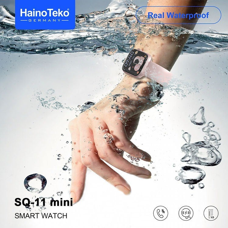 HainoTeko SQ11 Mini – Smartwatch AMOLED avec Appels Bluetooth & 3 Bracelets