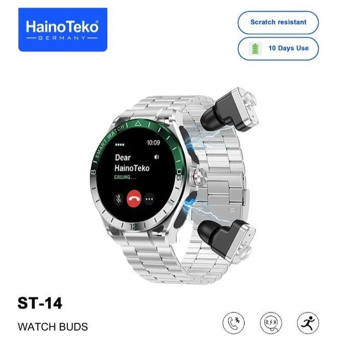 Haino Teko ST-14 Watch Buds – Smartwatch AMOLED avec Écouteurs Intégrés