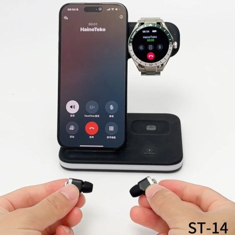 Haino Teko ST-14 Watch Buds – Smartwatch AMOLED avec Écouteurs Intégrés