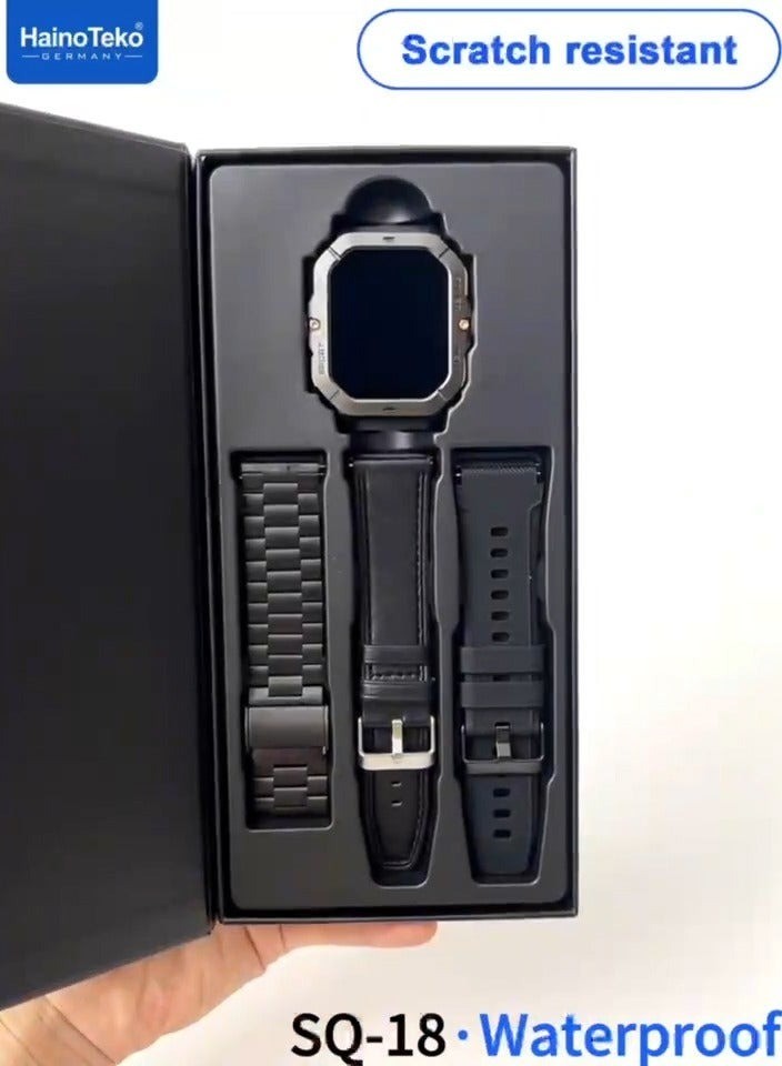 Haino Teko SQ-18 – Smartwatch AMOLED, Appels Bluetooth avec 3 Bracelets