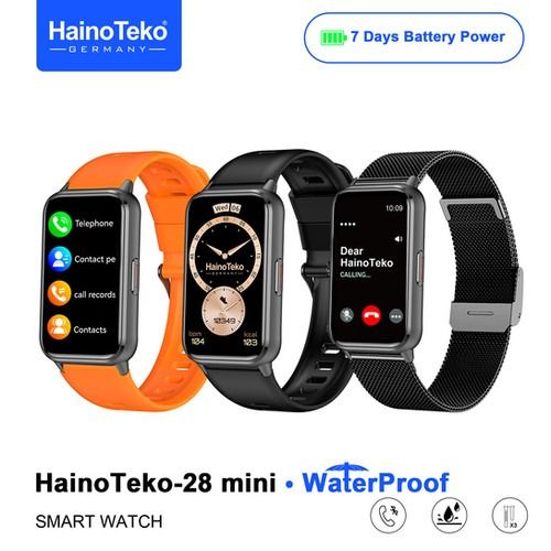 HainoTeko-28 Mini-Smartwatch avec Ecran  AMOLED pour Femme et 3 Bracelets Inclus