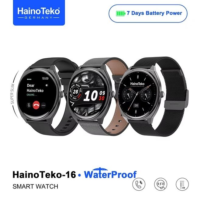 HainoTeko-16 Waterproof – Smart Watch AMOLED Ultra Fine avec Appels Bluetooth