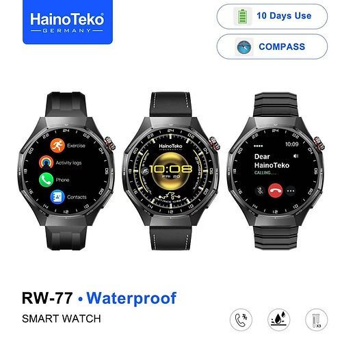 HainoTeko RW-77 Waterproof – Smart Watch Premium avec Appels Bluetooth & 10 Jours d’Autonomie