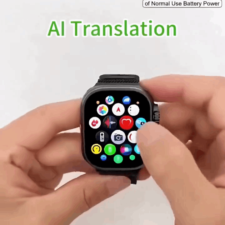 Hainoteko SIFLI-3 – SmartWatch AMOLED 2,02"avec Assistant IA, Traduction Multilingue et 3 Bracelets Inclus