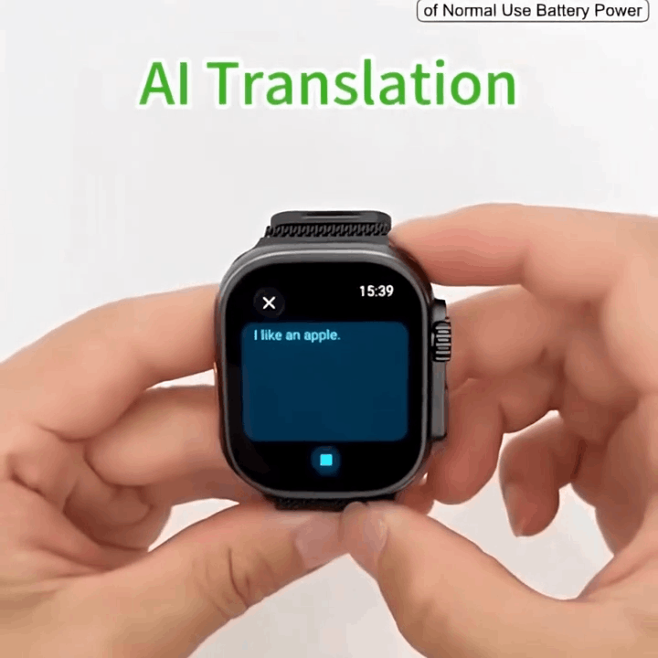 Hainoteko SIFLI-3 – SmartWatch AMOLED 2,02"avec Assistant IA, Traduction Multilingue et 3 Bracelets Inclus