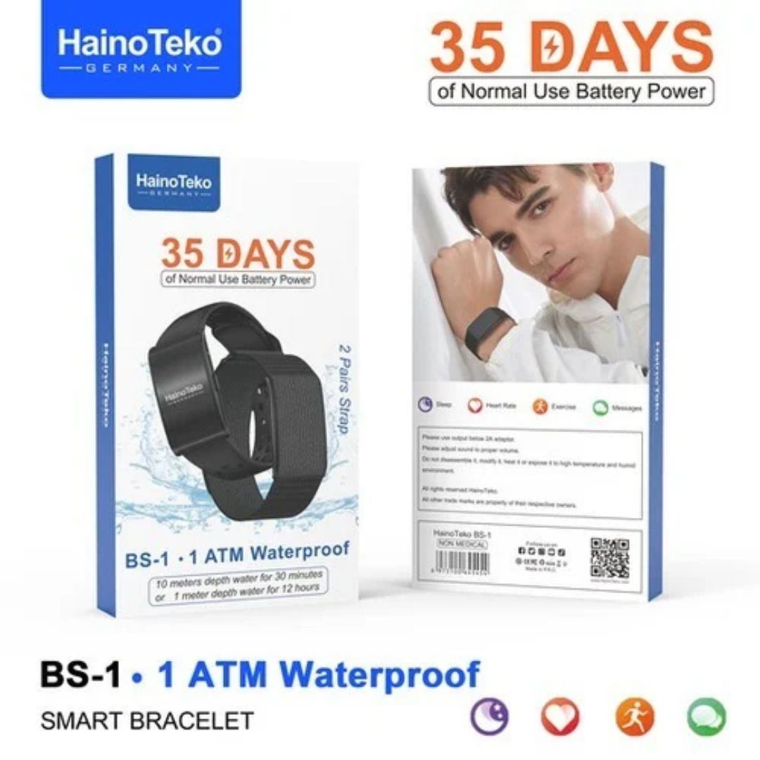 HainoTeko BS-1 – Bracelet Connecté avec 2 Bracelets et Autonomie jusqu’à 35 Jours