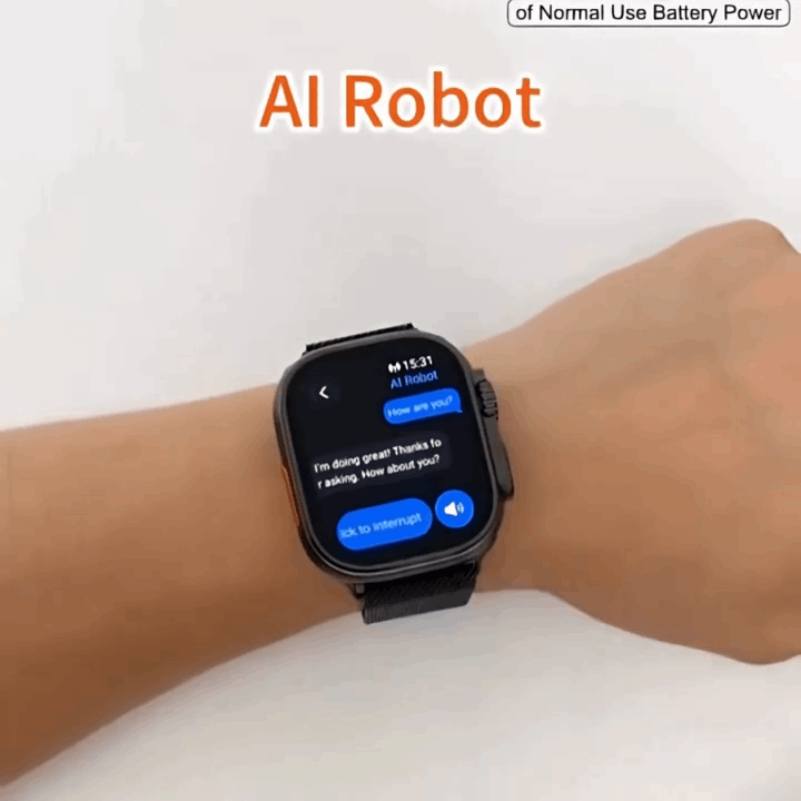 Hainoteko SIFLI-3 – SmartWatch AMOLED 2,02"avec Assistant IA, Traduction Multilingue et 3 Bracelets Inclus