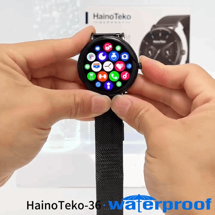 HainoTeko-36 Super Slim – Montre Connectée AMOLED avec 7j d'Autonomie