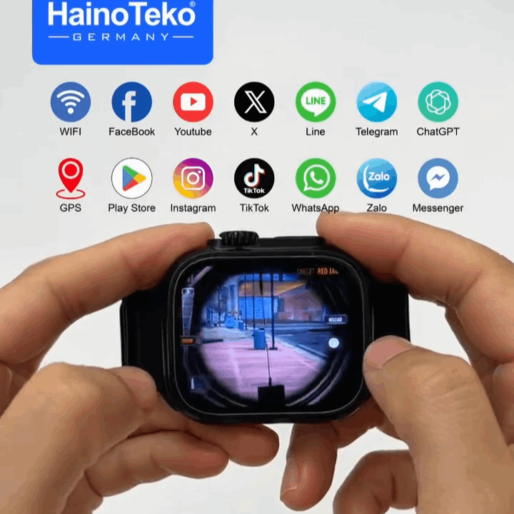 HainoTeko FG-10 – Smartwatch Android 5G avec Écran AMOLED 2,2", Carte SIM, GPS, Wi-Fi & Caméra Rotative 12 MP