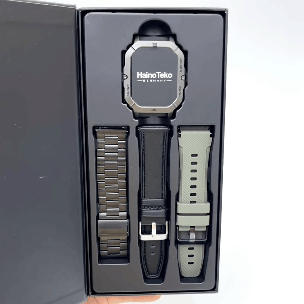 Haino Teko SQ-18 – Smartwatch AMOLED, Appels Bluetooth avec 3 Bracelets