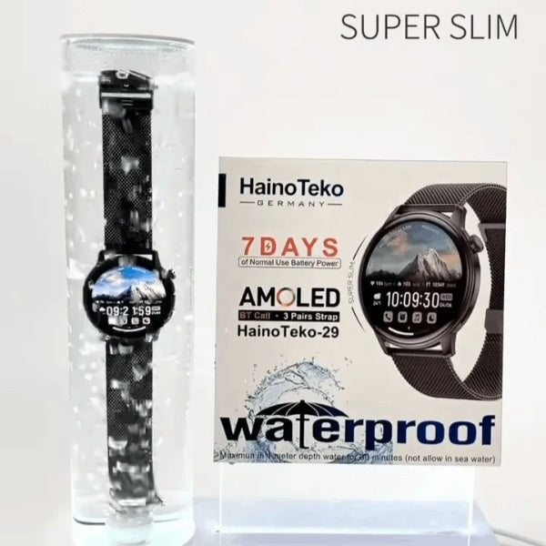 HainoTeko-29 Waterproof – Smart Watch Ultra Fine AMOLED 1.43” avec  7j d’Autonomie