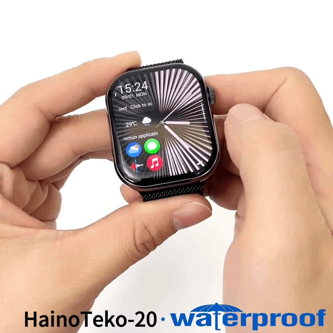 HainoTeko-20 Series 10 AMOLED Smartwatch – Bluetooth Calling , Autonomie 20 Jours et 3 Bracelets Inclus
