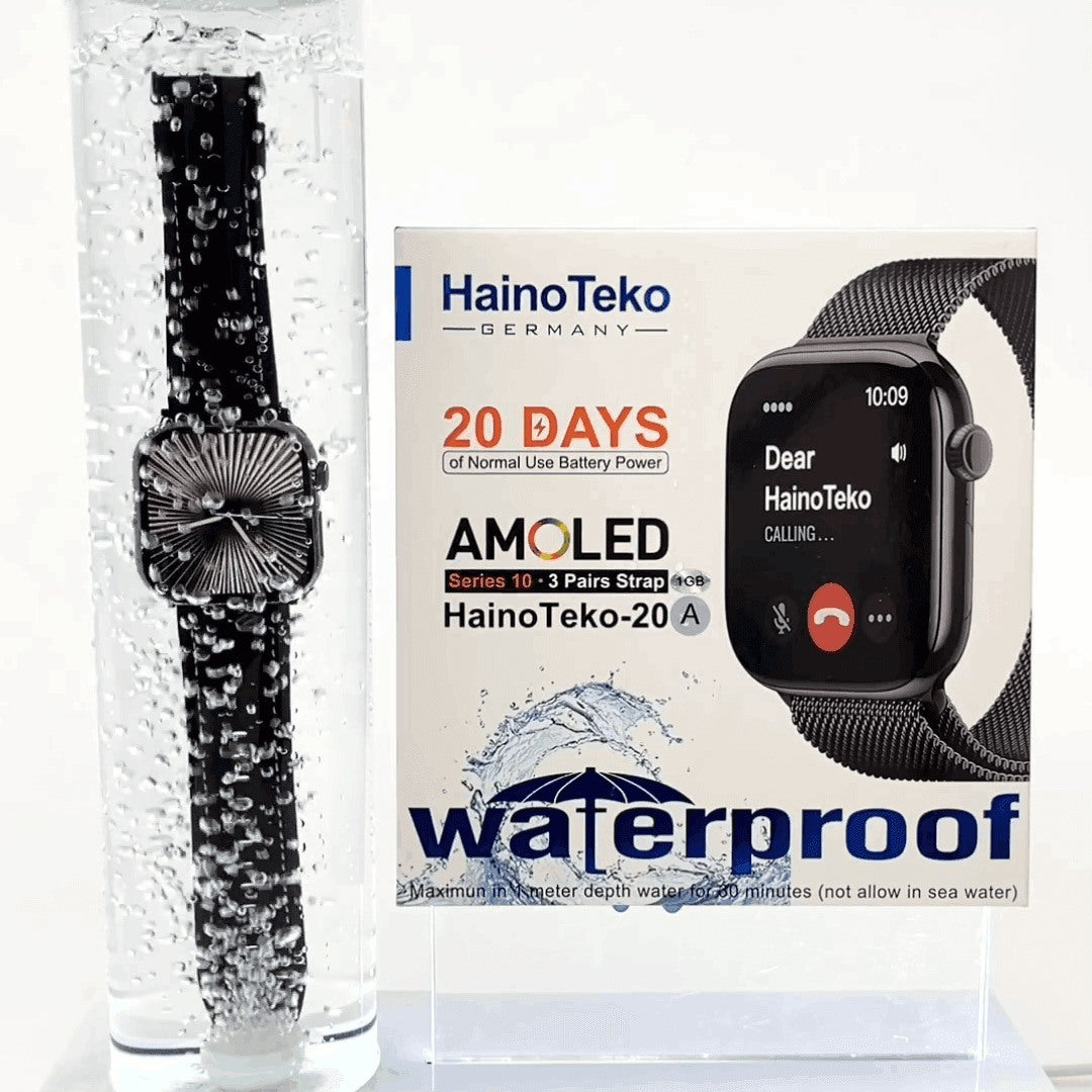 HainoTeko-20 Series 10 AMOLED Smartwatch – Bluetooth Calling , Autonomie 20 Jours et 3 Bracelets Inclus