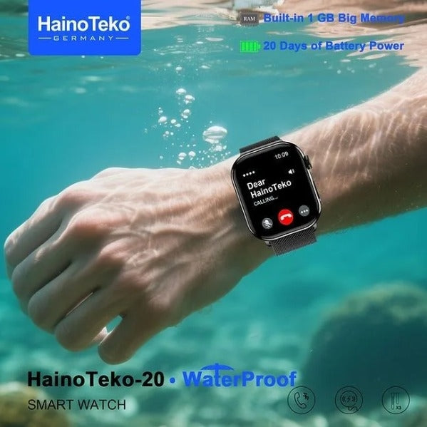 HainoTeko-20 Series 10 AMOLED Smartwatch – Bluetooth Calling , Autonomie 20 Jours et 3 Bracelets Inclus