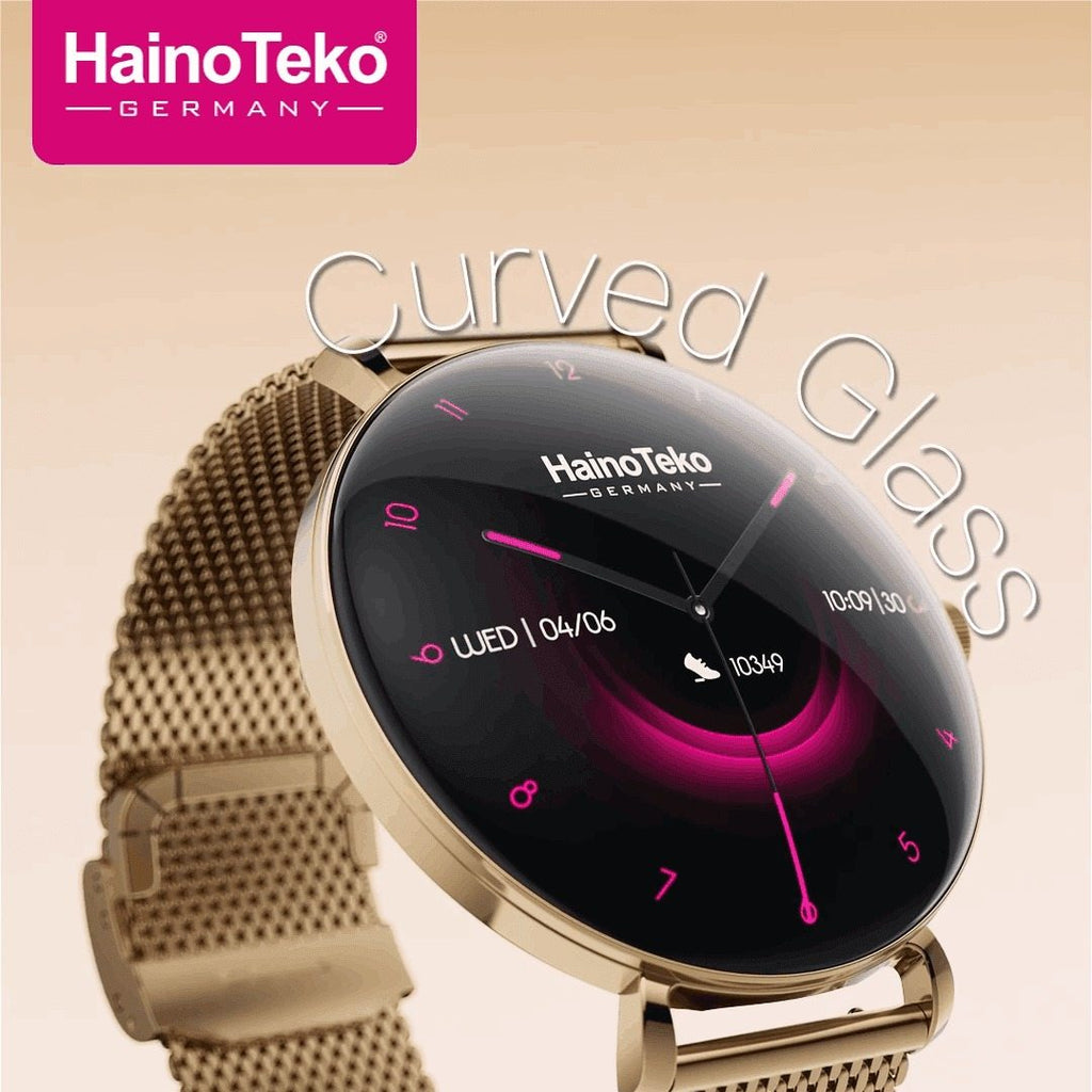 HainoTeko-18 Waterproof- Smartwatch Femme AMOLED HD avec 3 Bracelets Inclus – Autonomie 7 Jours