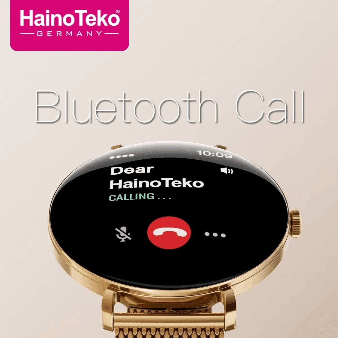 HainoTeko-18 Waterproof- Smartwatch Femme AMOLED HD avec 3 Bracelets Inclus – Autonomie 7 Jours