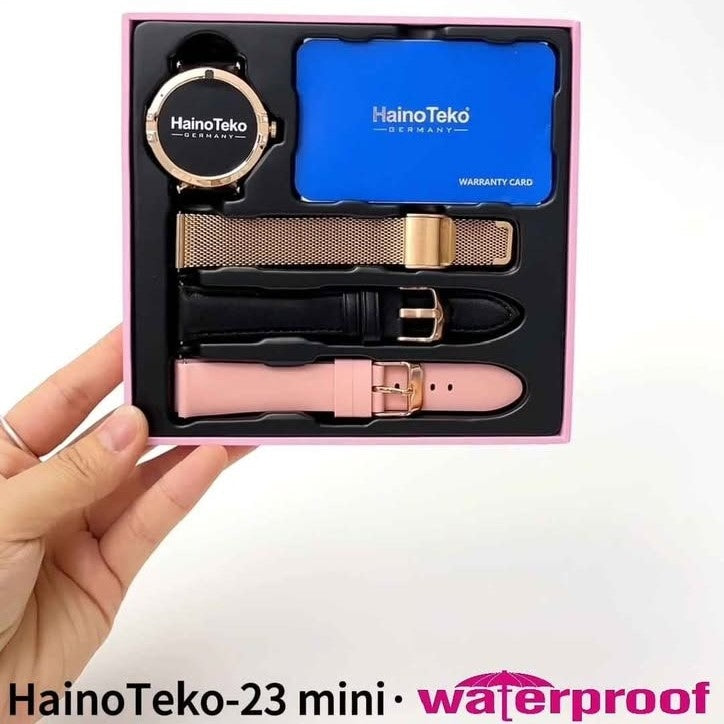 HainoTeko-23 Mini -Smartwatch Femme Gold – Waterproof avec  3 Bracelets Inclus