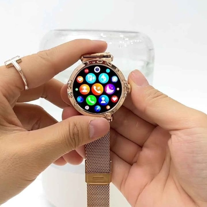HainoTeko-23 Mini -Smartwatch Femme Gold – Waterproof avec  3 Bracelets Inclus
