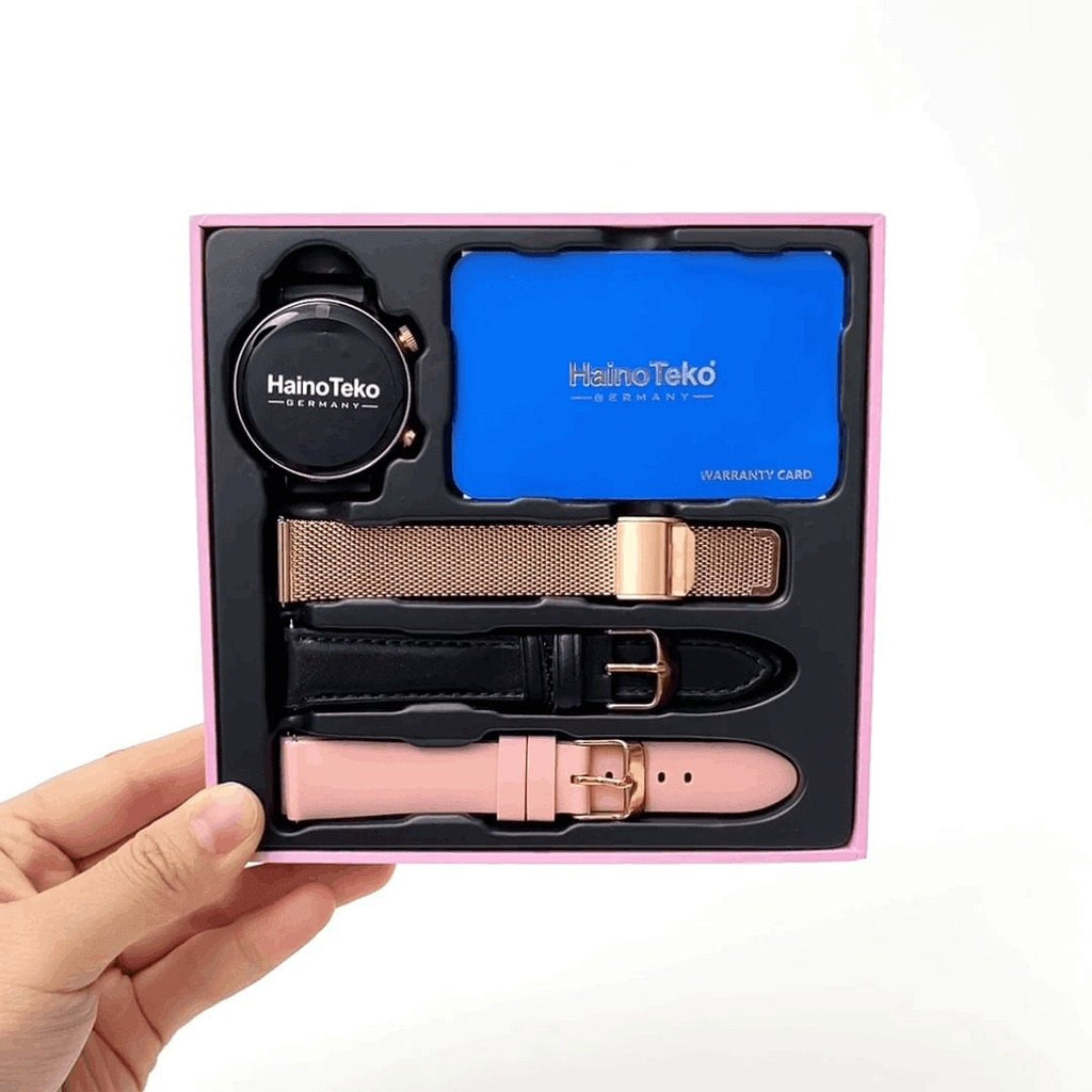 HainoTeko-24 Mini AMOLED Smartwatch Femme – Waterproof, 20+ Modes Sportifs & 3 Bracelets Inclus
