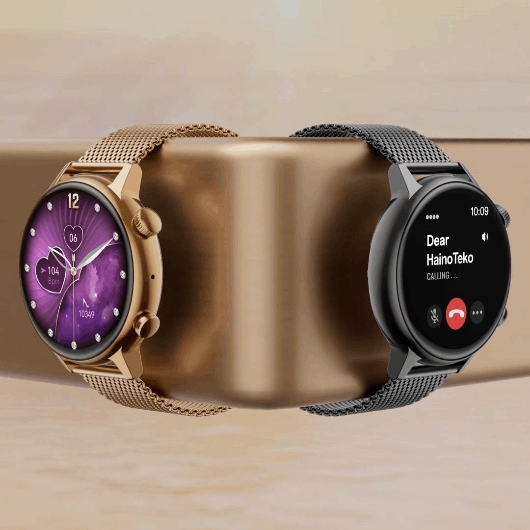 HainoTeko-24 Mini AMOLED Smartwatch Femme – Waterproof, 20+ Modes Sportifs & 3 Bracelets Inclus