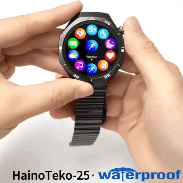 HainoTeko-25 - Smartwatch AMOLED – Boussole Intégrée, Waterproof et 15 Jours d’Autonomie