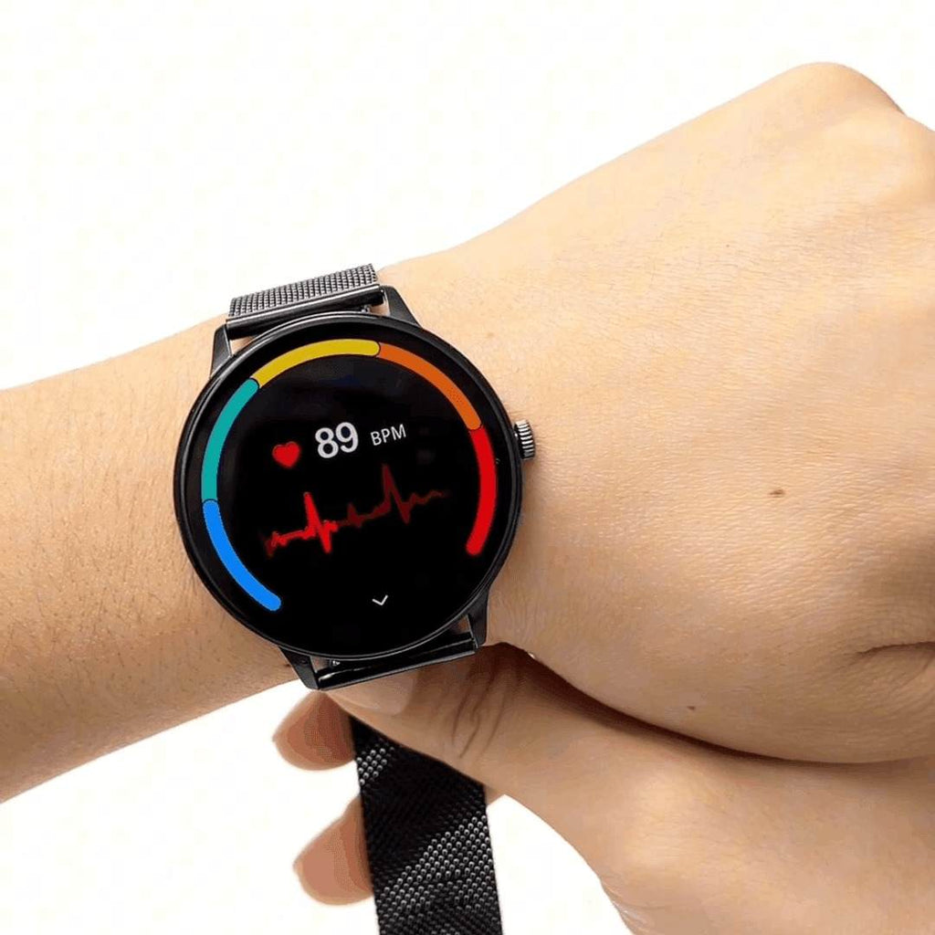 HainoTeko-27 -Smartwatch AMOLED Ultra Slim pour Homme –  Waterproof avec 3 Bracelets