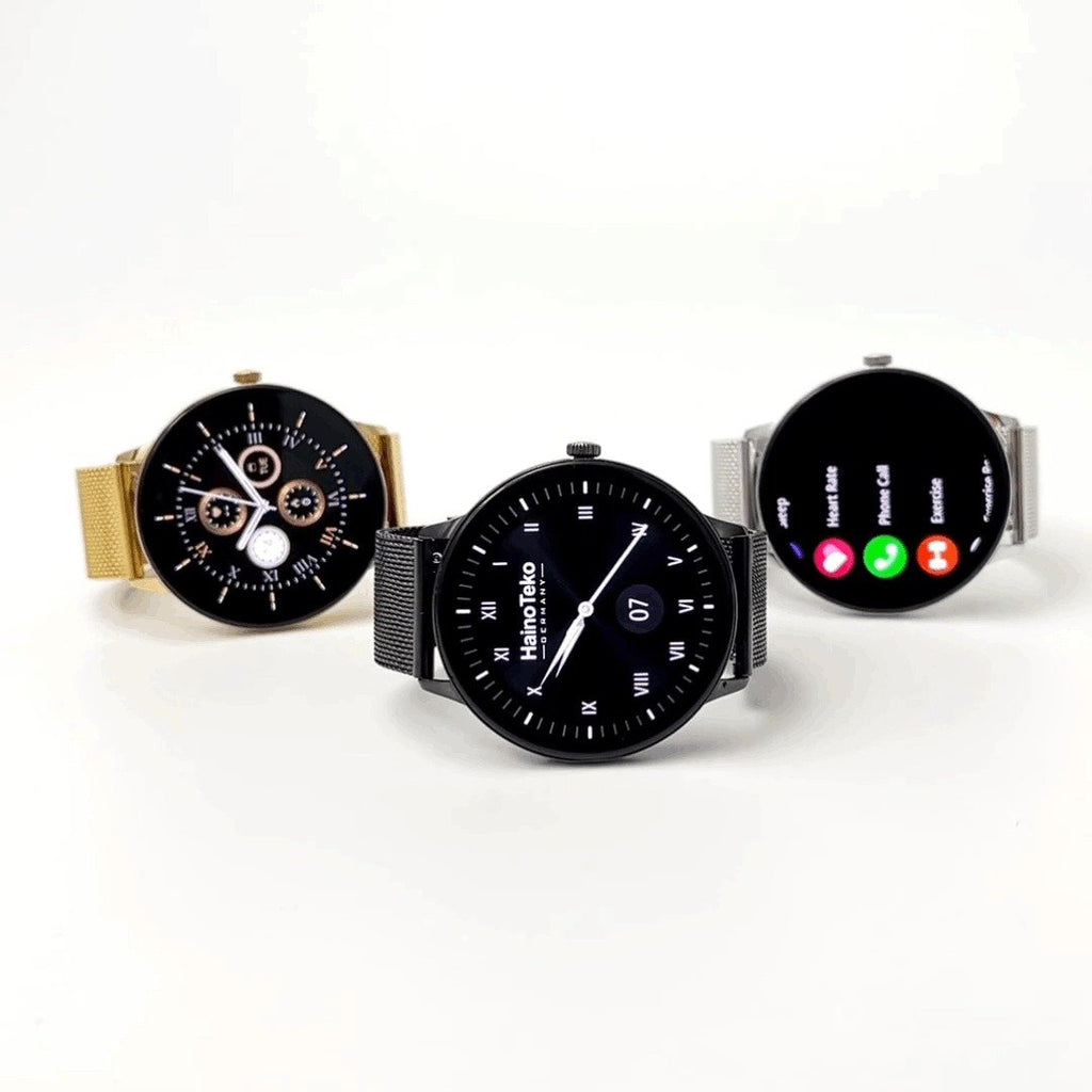 HainoTeko-27 -Smartwatch AMOLED Ultra Slim pour Homme –  Waterproof avec 3 Bracelets