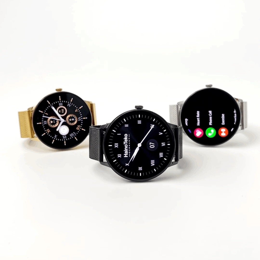 HainoTeko-27 -Smartwatch AMOLED Ultra Slim pour Homme –  Waterproof avec 3 Bracelets