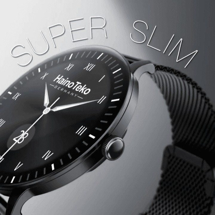HainoTeko-27 -Smartwatch AMOLED Ultra Slim pour Homme –  Waterproof avec 3 Bracelets