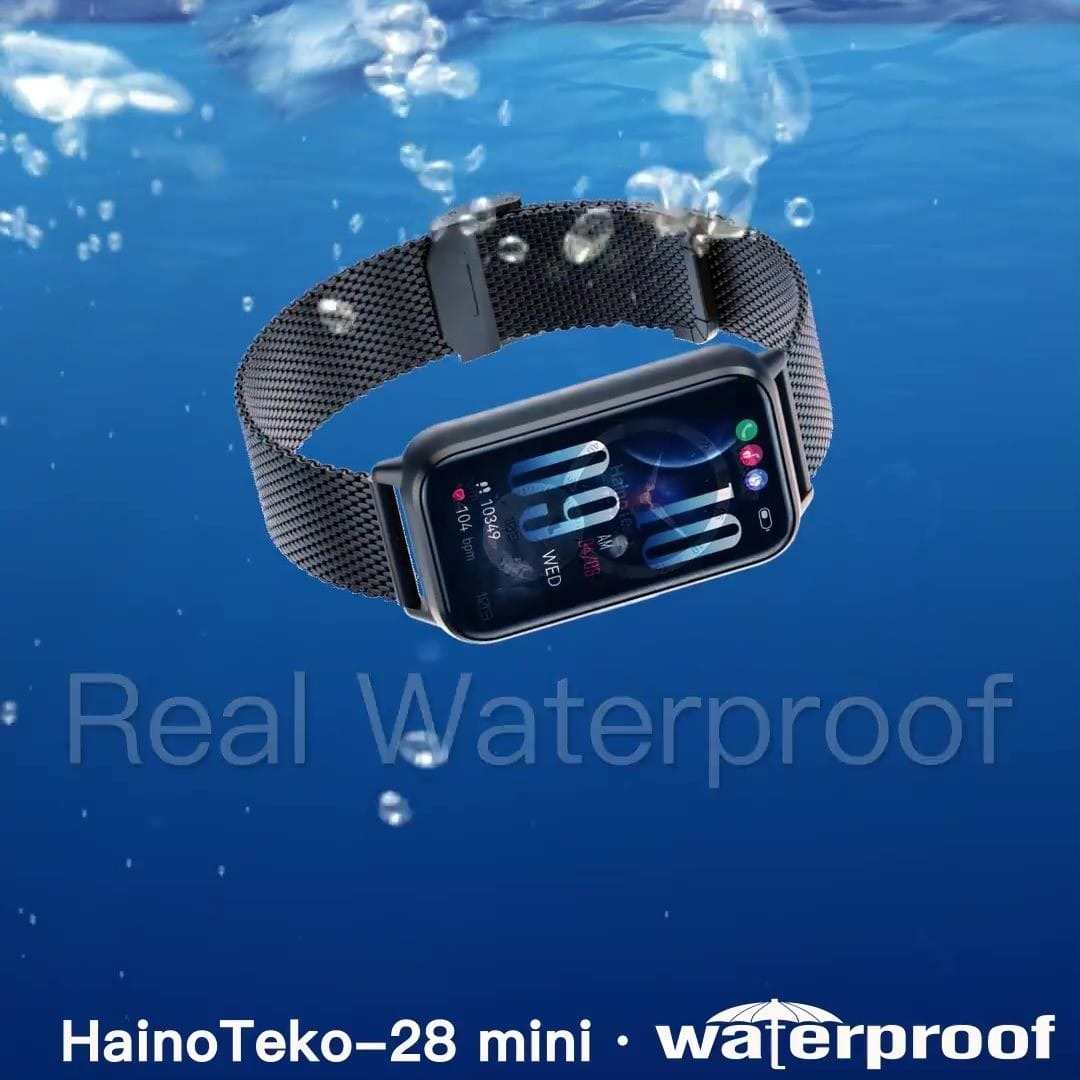 HainoTeko-28 Mini-Smartwatch avec Ecran  AMOLED pour Femme et 3 Bracelets Inclus