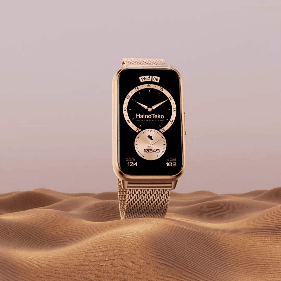 HainoTeko-28 Mini-Smartwatch avec Ecran  AMOLED pour Femme et 3 Bracelets Inclus