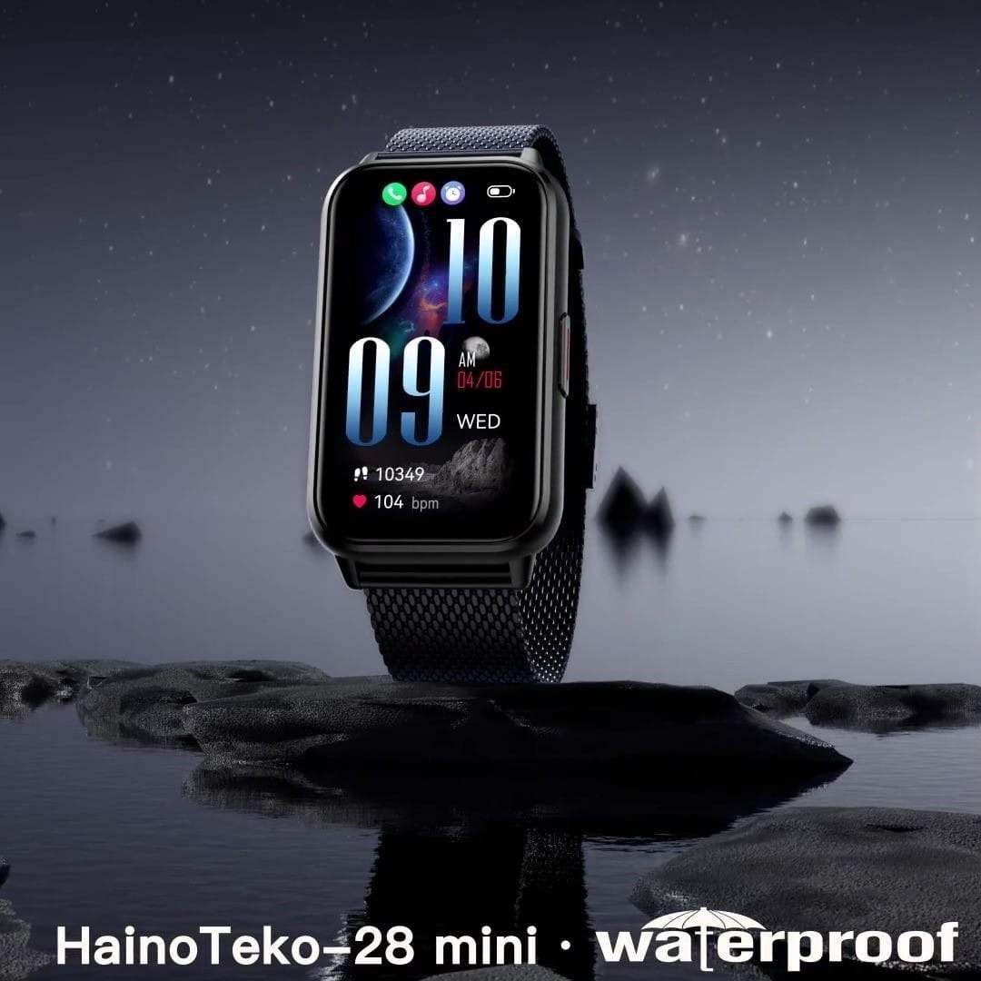 HainoTeko-28 Mini-Smartwatch avec Ecran  AMOLED pour Femme et 3 Bracelets Inclus