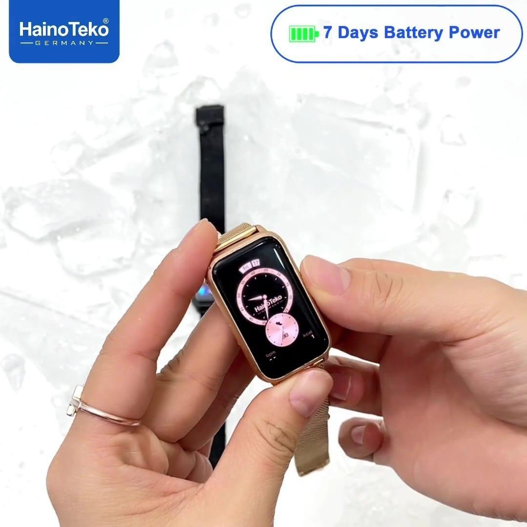 HainoTeko-28 Mini-Smartwatch avec Ecran  AMOLED pour Femme et 3 Bracelets Inclus