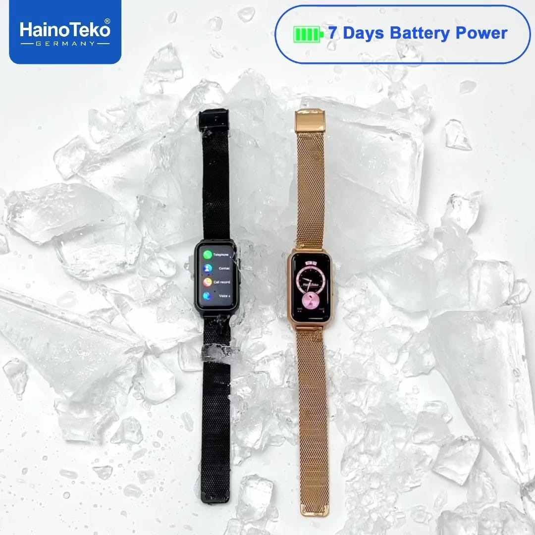 HainoTeko-28 Mini-Smartwatch avec Ecran  AMOLED pour Femme et 3 Bracelets Inclus