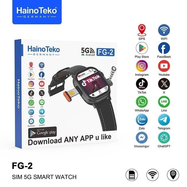 HainoTeko FG-2 – Smartwatch Android 5G avec Double Caméra avec  Carte SIM