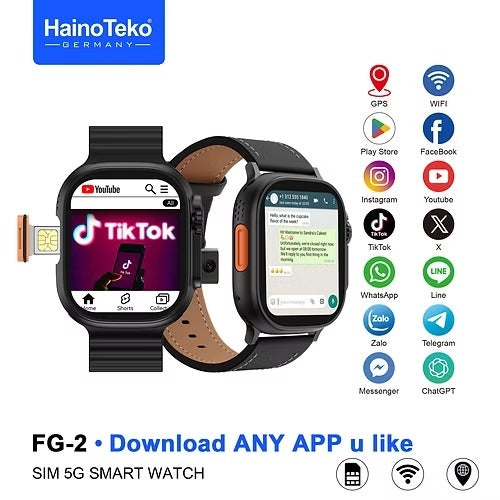 HainoTeko FG-2 – Smartwatch Android 5G avec Double Caméra avec  Carte SIM