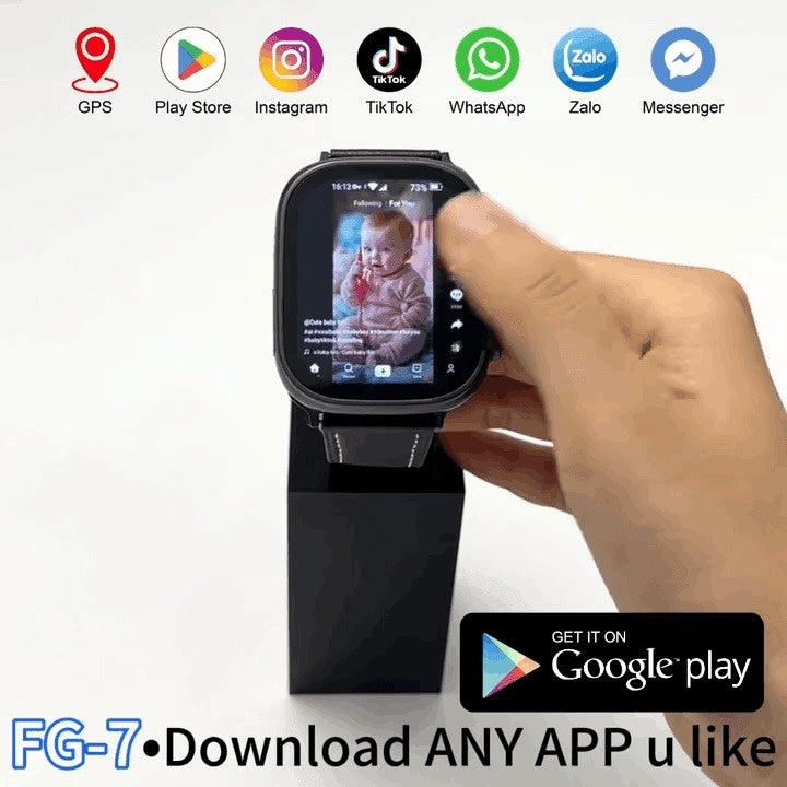 HainoTeko FG-7 – Smart Watch Android 5G avec Carte SIM avec  Caméra Rotative