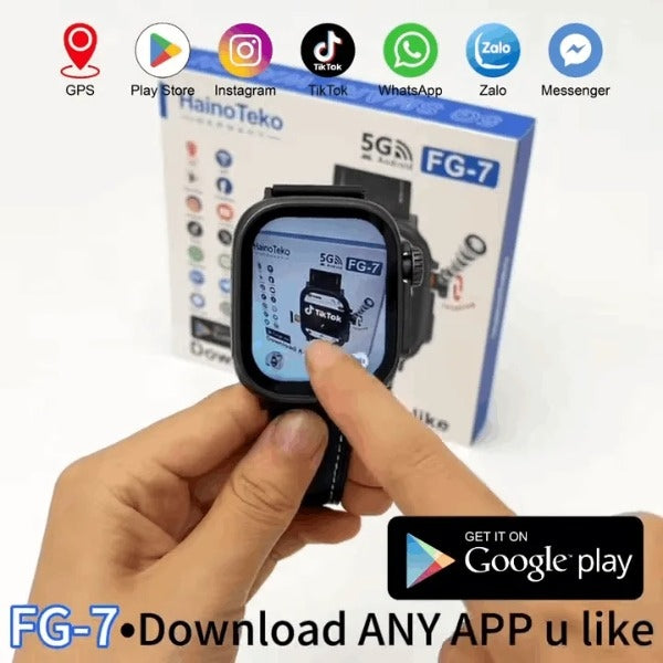 HainoTeko FG-7 – Smart Watch Android 5G avec Carte SIM avec  Caméra Rotative
